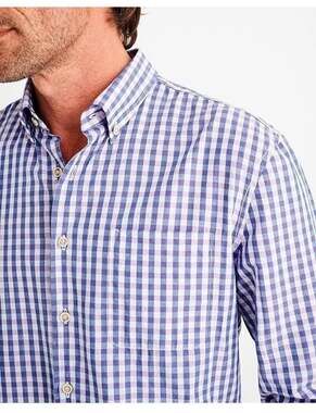 Johnnie-O Hangin Out Shirt Mens XL Purple Gingham Check Long Sleeve Button Up
